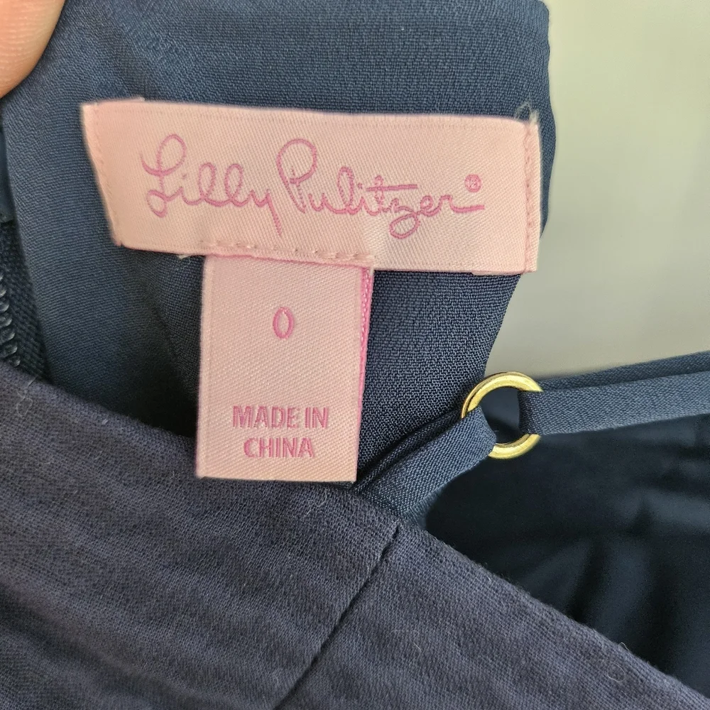 LILLY PULITZER Trista Shift Dress in True Navy - Picture 10 of 13